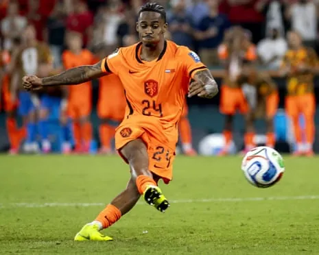 Crysencio Summerville in action at the World Cup