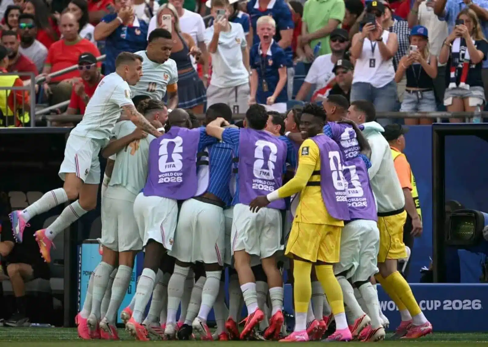 France celebrate their World Cup win over Morocco