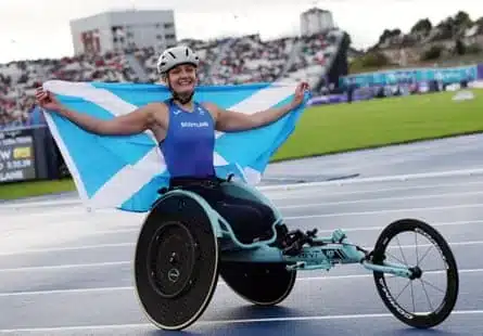 Scotland’s Melanie Woods was declared the winner after the crash