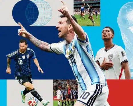 Lionel Messi, Jude Bellingham, Maradona's handball, David Beckham is sent off.